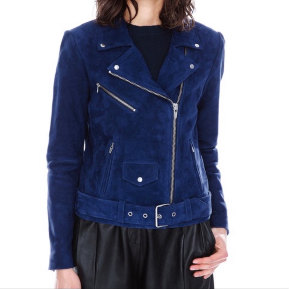 Veda Jayne Suede Jacket in Sapphire